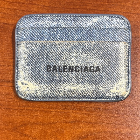 Balenciaga Other - Balenciaga Blue Denim leather Card Holder